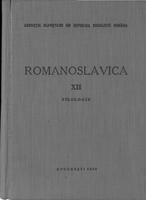 Romanoslavica XII Filologie. Asociatia Slavistilor din Republica Socialista Romania
