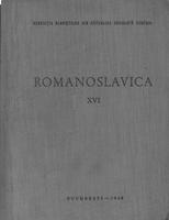 Romanoslavica XVI. Asociatia Slavistilor din Republica Socialista Romania