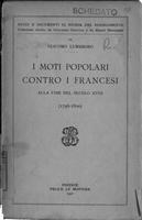 I moti popolari contro i Francesi alla fine del secolo XVIII  (1796-1800)